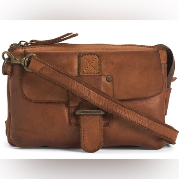 Harbour 2nd Luna Distressed Genuine Leather Crossbody Phone Bag/Wallet